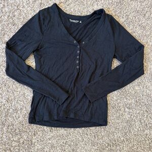 Abercrombie & Fitch Black Button Down Shirt